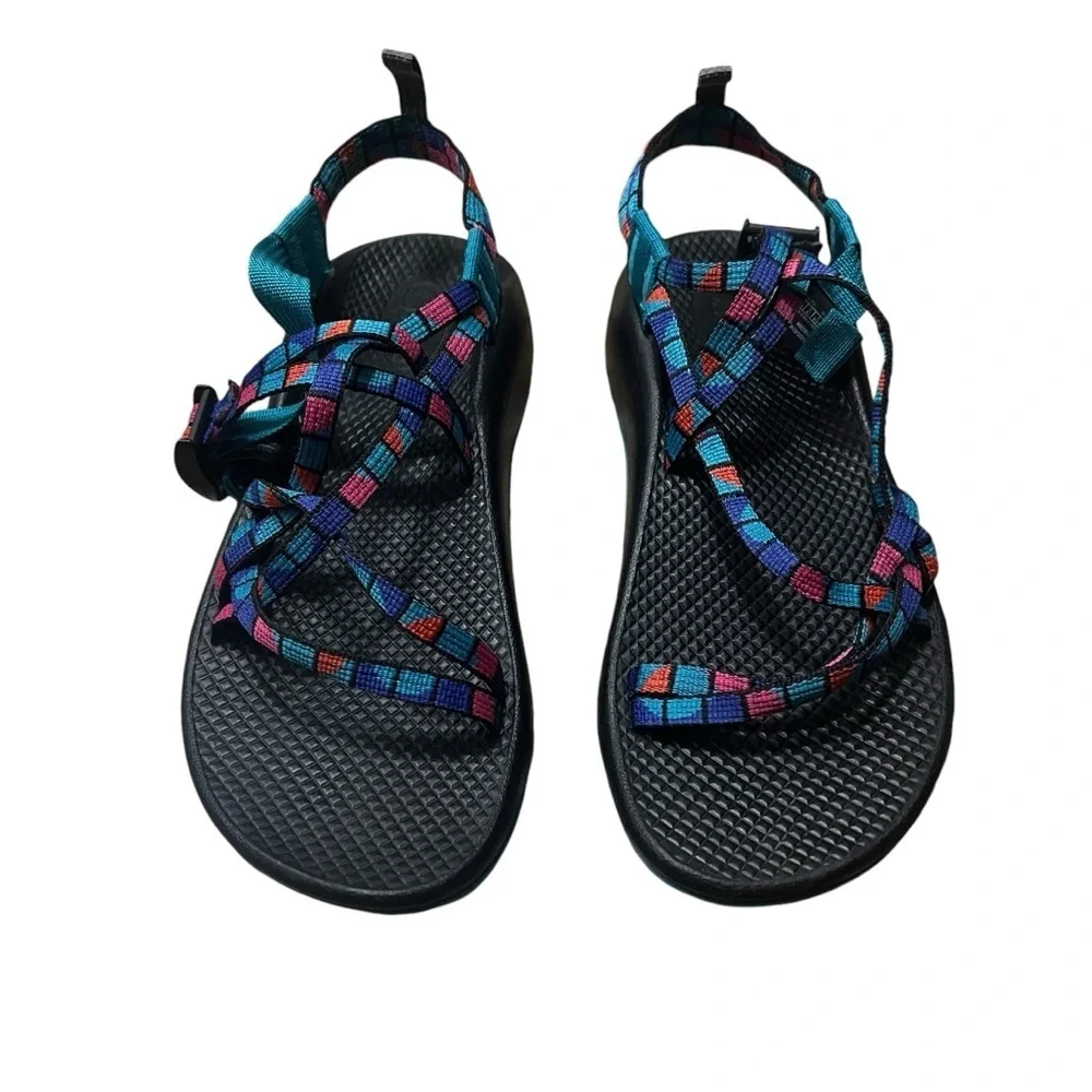 CHACO ZX1 Ecotread Performance Sandals in Blue / Pink / Black Size 6 (Big Kids)